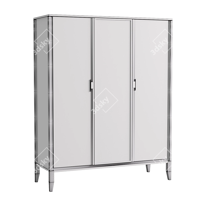 Versatile City Wardrobe with 3 Fronts - Ultimate Storage Solution 3D model image 2