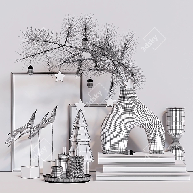 Festive Holiday Decor Set 3D model image 6