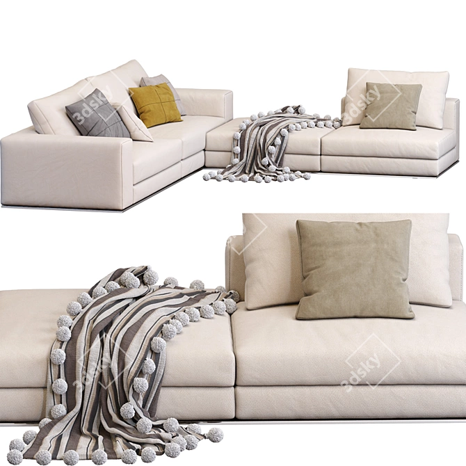 Elegant Hamilton Sofa by Minotti 3D model image 1