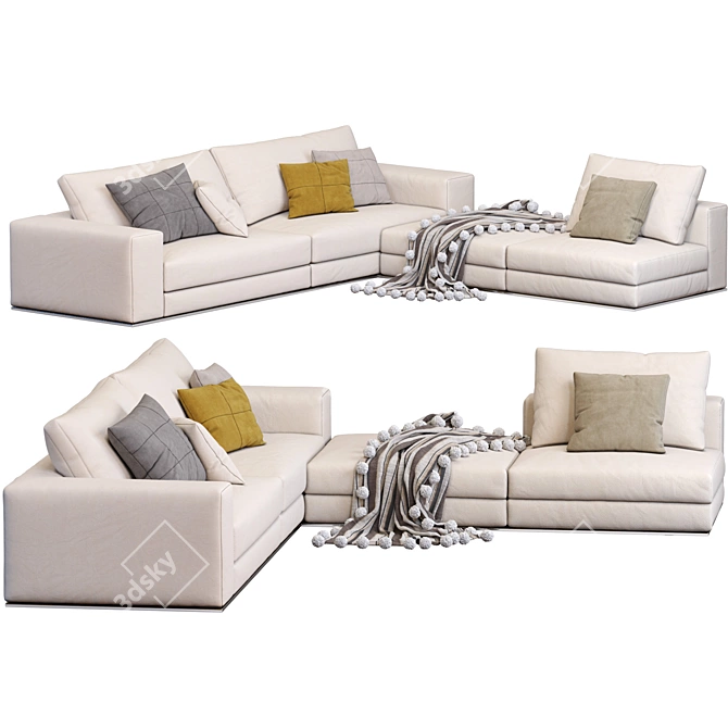 Elegant Hamilton Sofa by Minotti 3D model image 2