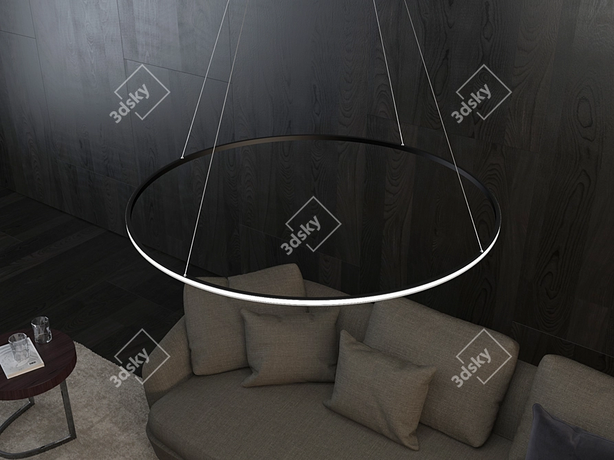 Title: OLamp Inverse Pendant: Remote Control, Adjustable Brightness & Color Temperature 3D model image 2