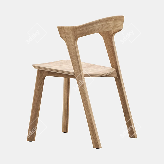 BOK Oak Dining Chair: Contemporary Seating 3D model image 3