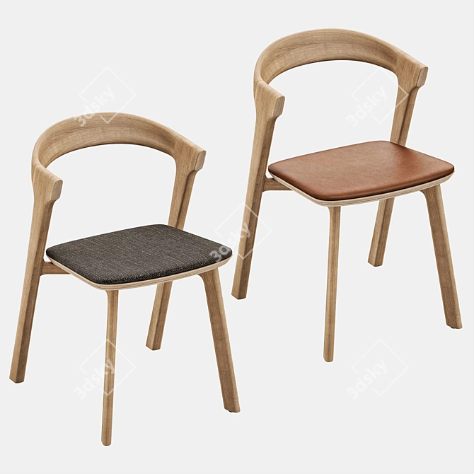 BOK Oak Dining Chair: Contemporary Seating 3D model image 4