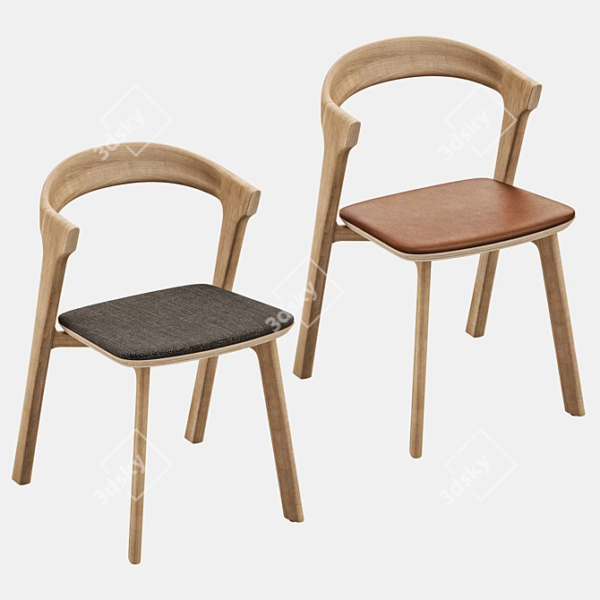BOK Oak Dining Chair: Contemporary Seating 3D model image 12