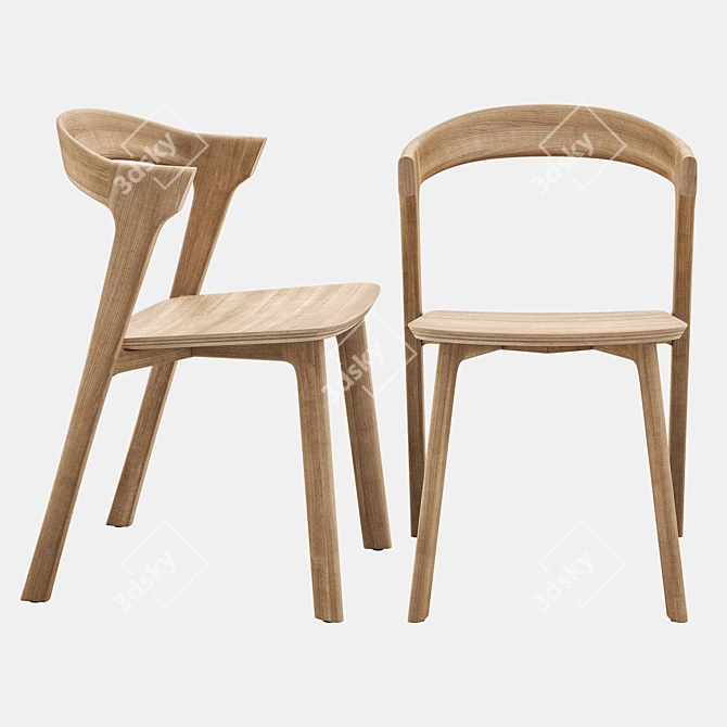 BOK Oak Dining Chair: Contemporary Seating 3D model image 14