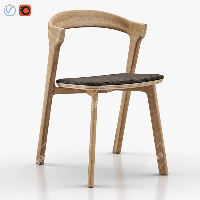 BOK Oak Dining Chair: Contemporary Seating 3D model image 17