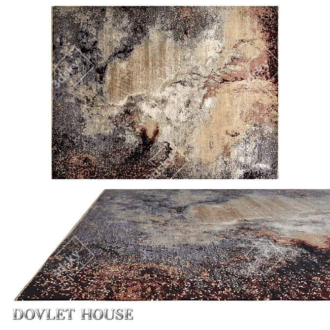 Dazzling Wool Silk Carpet: DOVLET HOUSE (art 16099) 3D model image 1