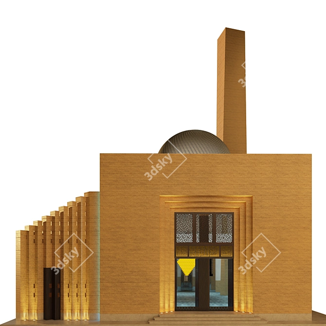 Elegant Basouneh Mosque Masterpiece 3D model image 1