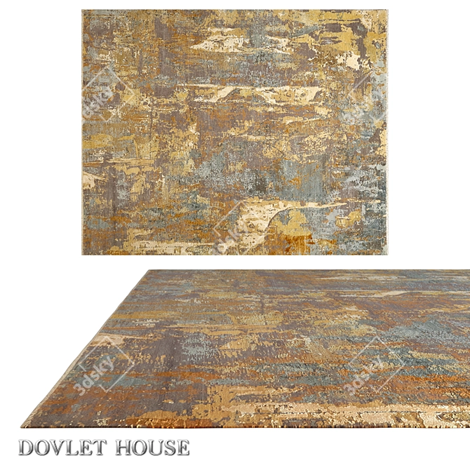 Exquisite Silken Wool Carpet by DOVLET HOUSE (Art.16107) 3D model image 1