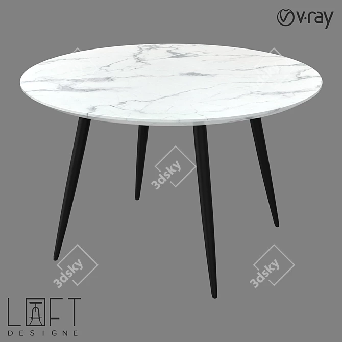 Modern Metal and MDF Table 3D model image 1