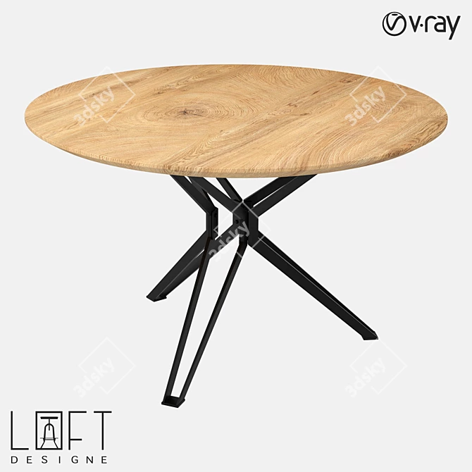 Modern Metal and MDF Table 3D model image 1