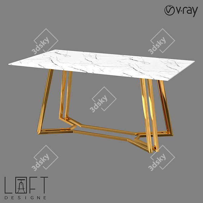 LoftDesigne 61029 Metal & Glass Table 3D model image 1