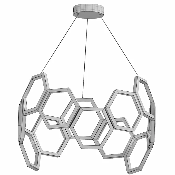 Modern Polygon LED Pendant Light 3D model image 2