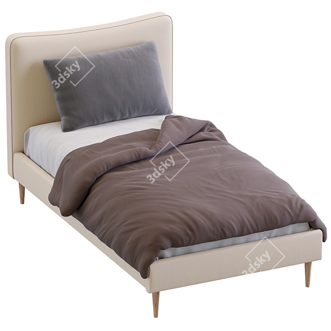 Elegant Myla Single Bed 3D model image 3