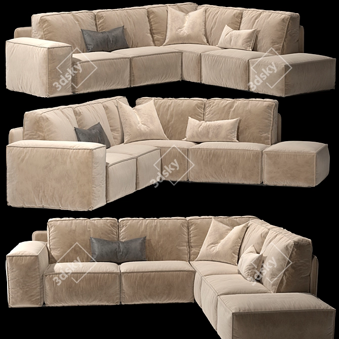 Gamma Sacai: Elegant Designer Sofa 3D model image 1