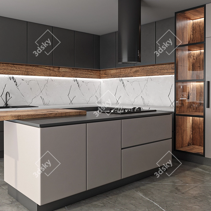 3D Kitchen Set - Vray & Corona Render 3D model image 2