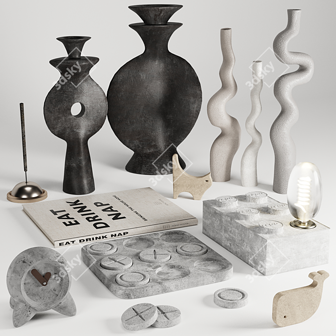 Artistic Decor Set 3D model image 1