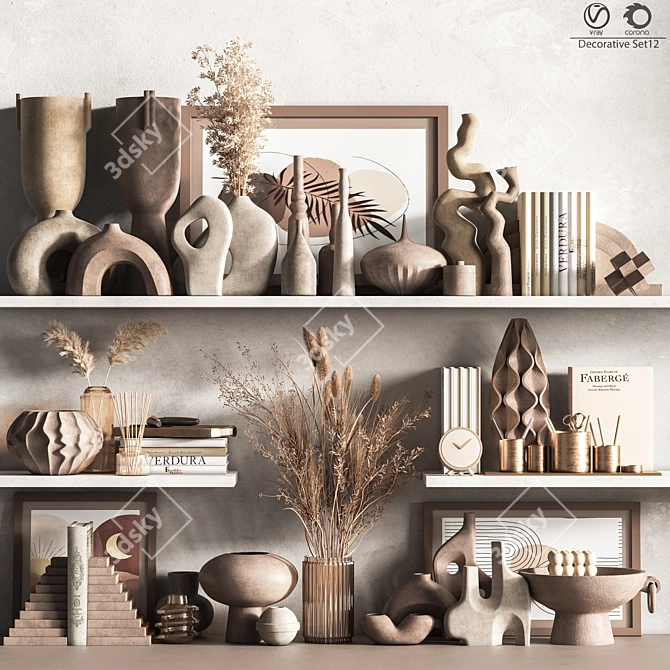 Elegant Decor Set: 12 Stylish Pieces 3D model image 2