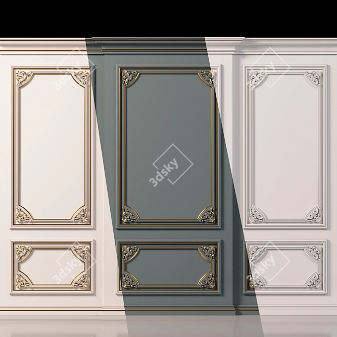 Elegant Wall Molding 6 3D model image 1