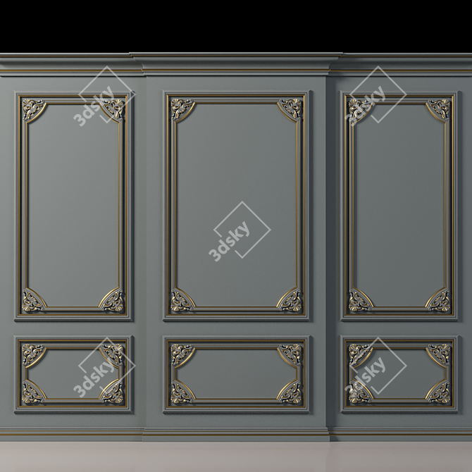 Elegant Wall Molding 6 3D model image 2