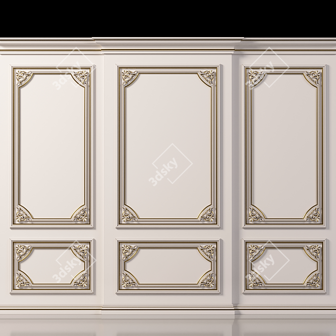 Elegant Wall Molding 6 3D model image 3