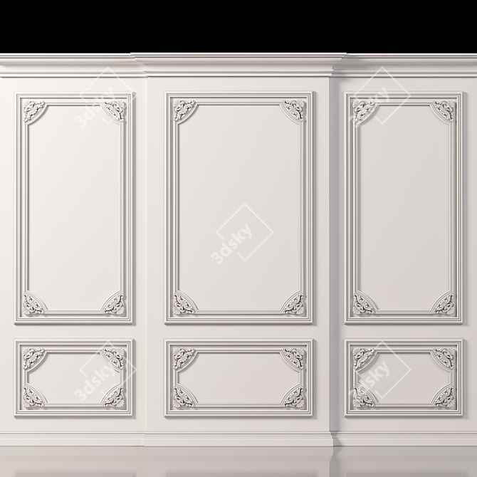 Elegant Wall Molding 6 3D model image 4