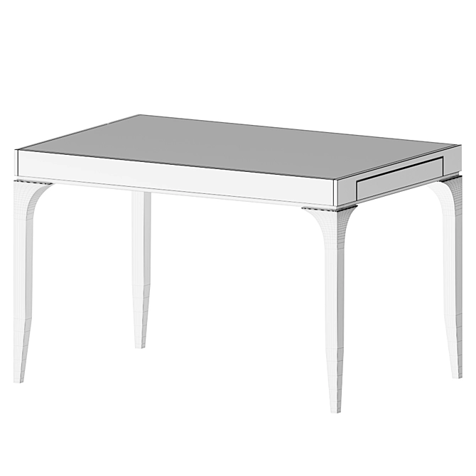  Modern Rectangular Bridge Dining Table 3D model image 2