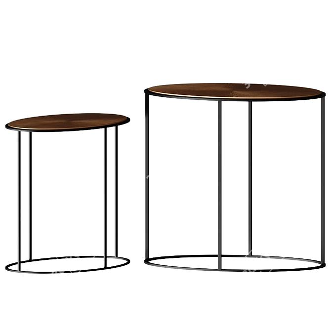 Modern Palmer Coffee Tables, Set - Elegant 2 Piece Coffee Table 3D model image 1