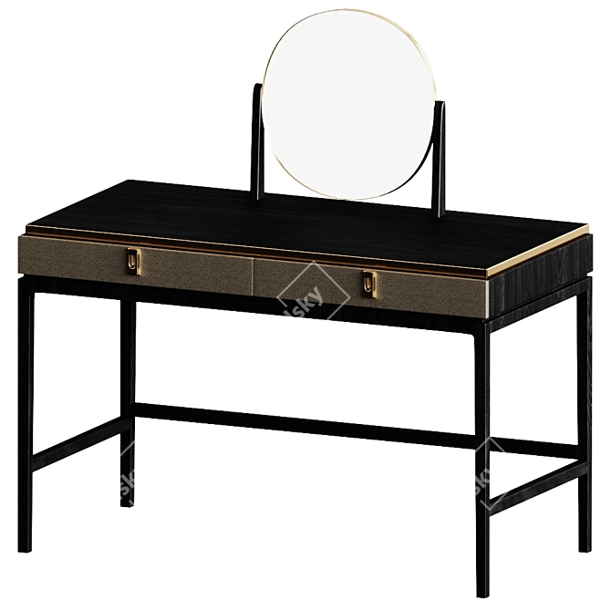 Glamor Vanity Set | 2 Drawers, Mirror 3D model image 1