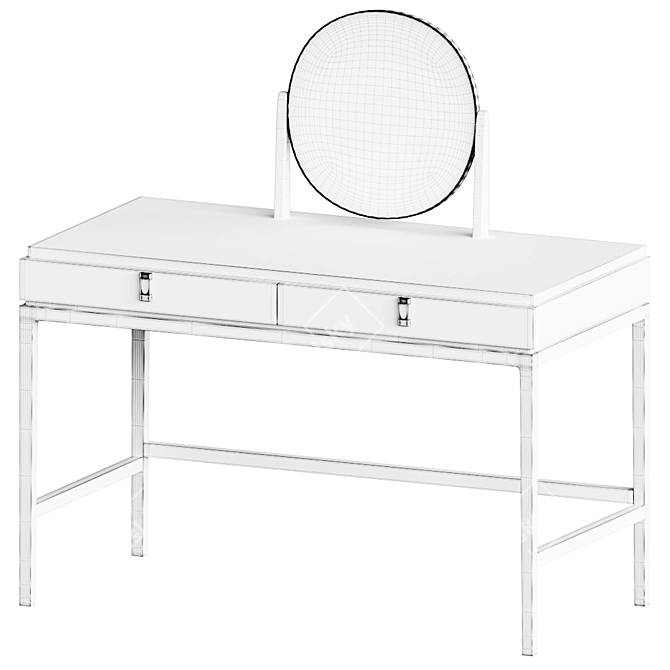 Glamor Vanity Set | 2 Drawers, Mirror 3D model image 2