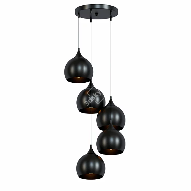 Lyric Cluster Pendant Light - Modern Moment's 5-Flame Lighting 3D model image 2