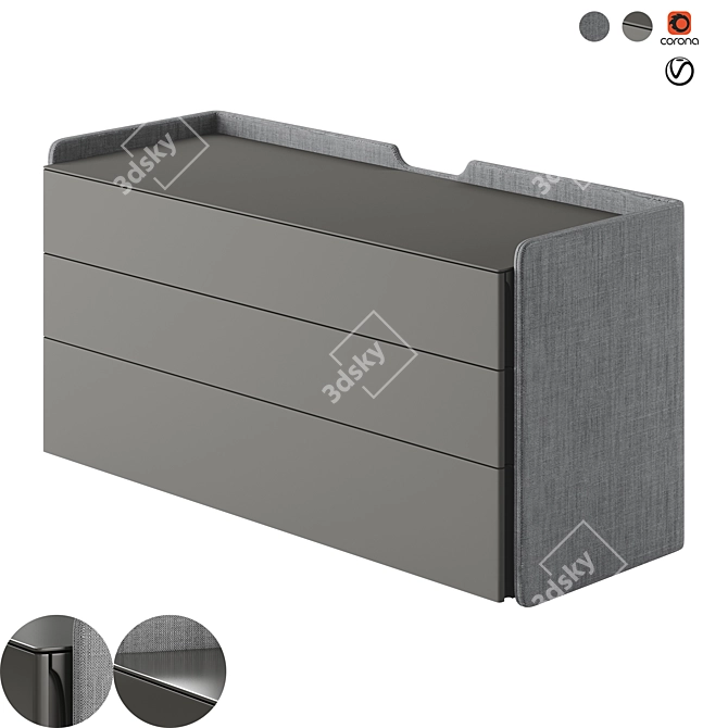 Pianca Chloe: Stylish Chest of Drawers 3D model image 4