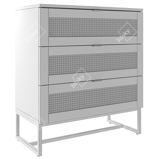 Nordic Charm: 3-Drawer Chest 3D model image 3