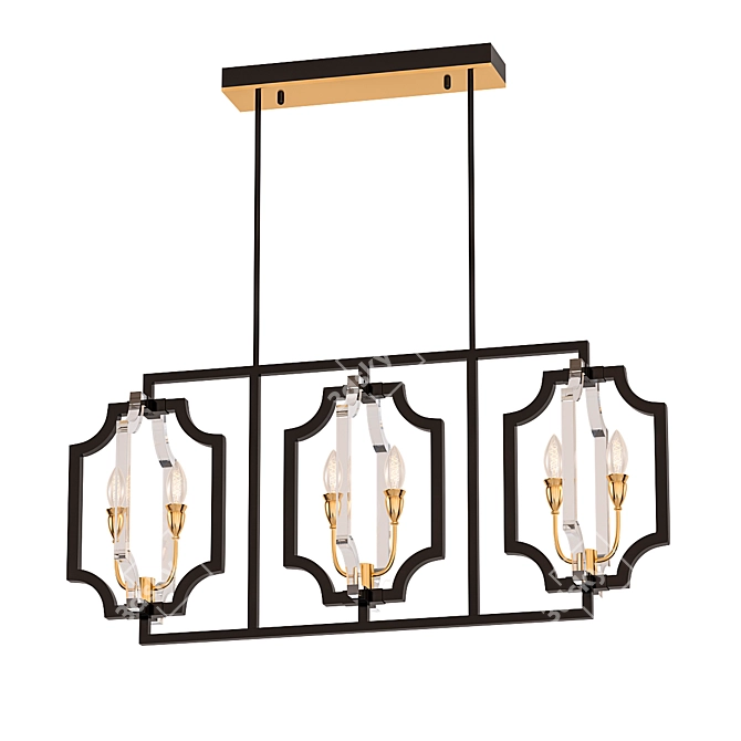 Elegant Newport Hanging Chandelier 3D model image 1