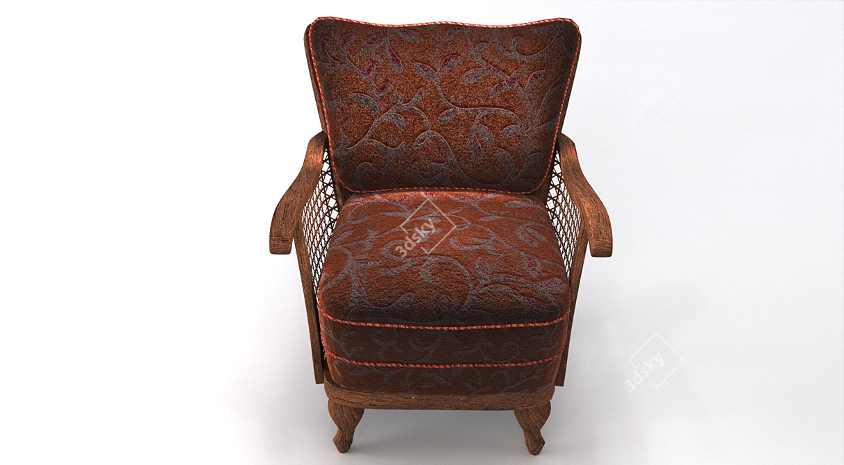 Cozy Wicker Armchair 3D model image 3