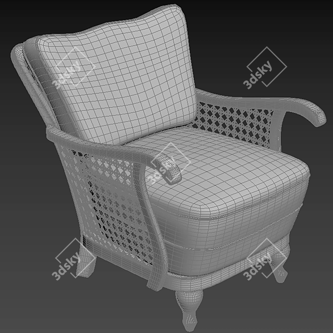 Cozy Wicker Armchair 3D model image 4