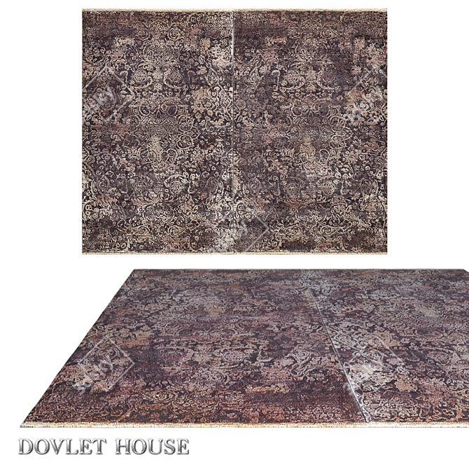 Elegant Silk & Wool Double Carpet 3D model image 1