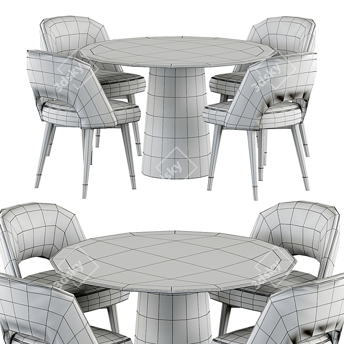 Luxury Eichholtz CLIFF & Andeline Dining Table 3D model image 5