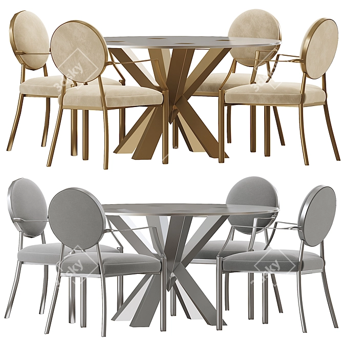 Elegant Eichholtz Scribe Dining Table 3D model image 1