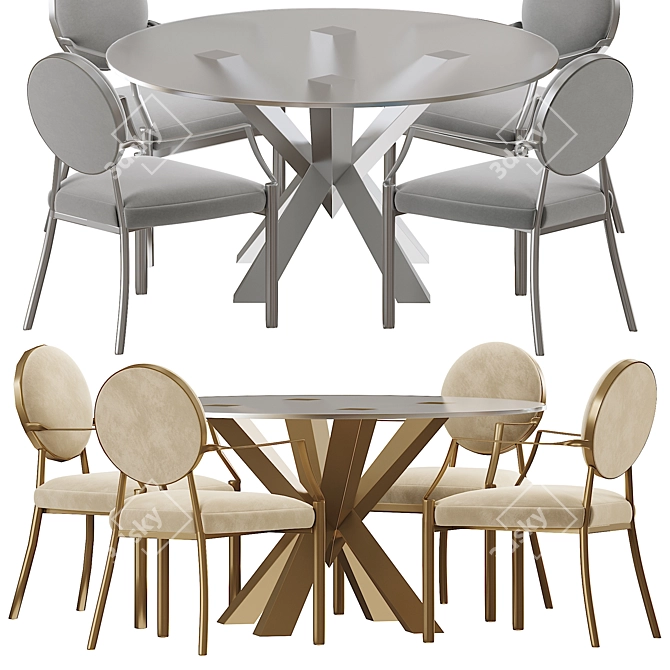 Elegant Eichholtz Scribe Dining Table 3D model image 2