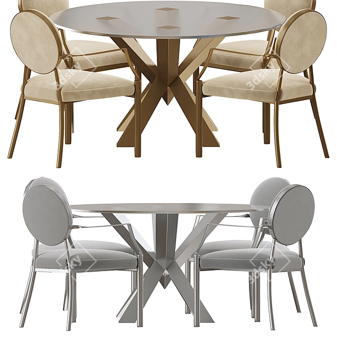 Elegant Eichholtz Scribe Dining Table 3D model image 3