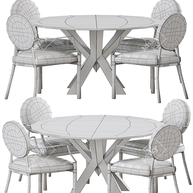 Elegant Eichholtz Scribe Dining Table 3D model image 4