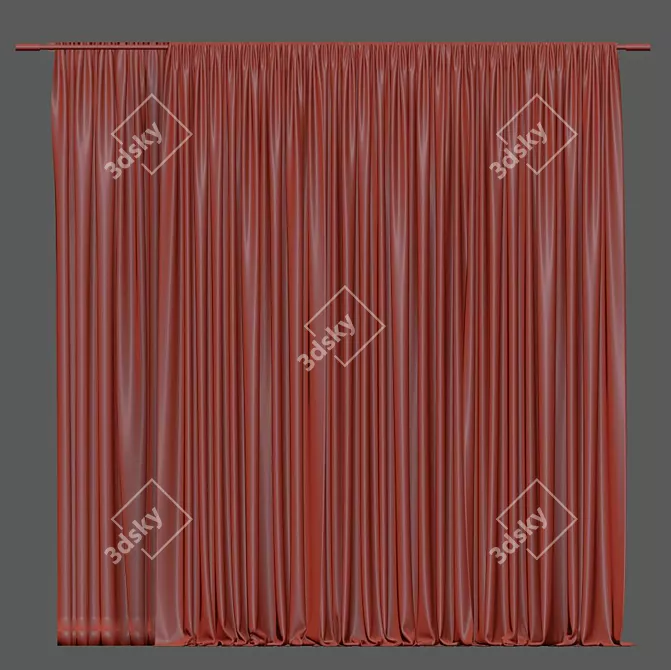 Elegant Sheer Window Curtain 3D model image 4