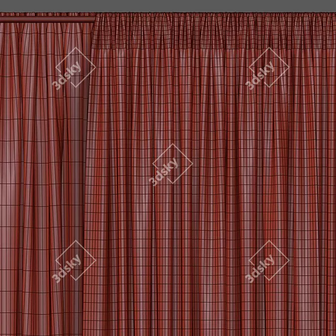 Elegant Sheer Window Curtain 3D model image 5