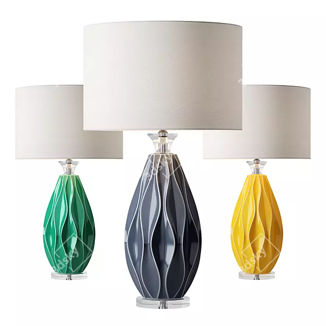 Elegant Ceramic Table Lamp 3D model image 1