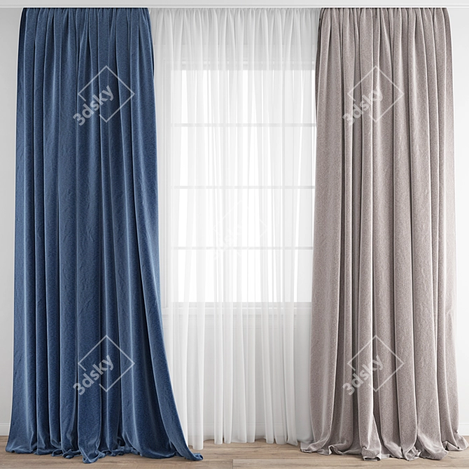 Poly Curtain: High Quality 3D Model 3D model image 1