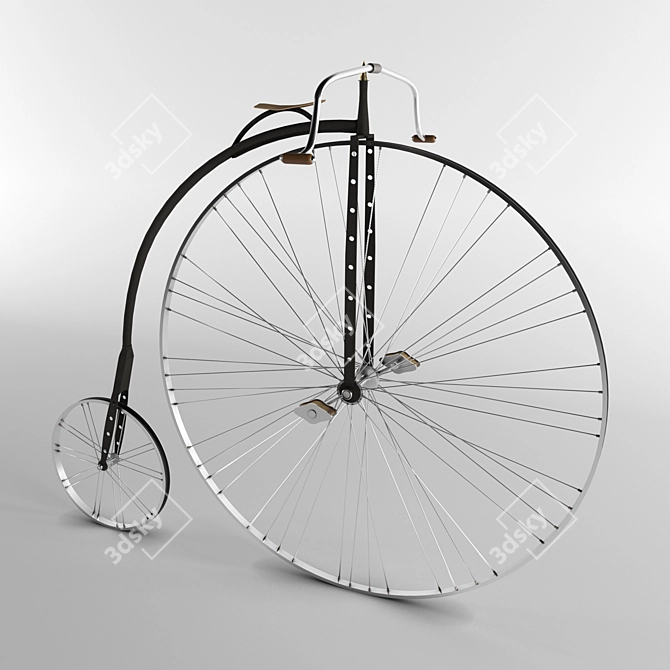 Retro Ride: Vintage Bicycle 3D model image 1