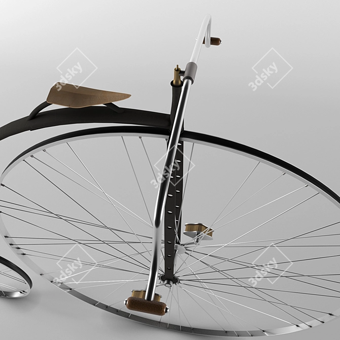 Retro Ride: Vintage Bicycle 3D model image 3