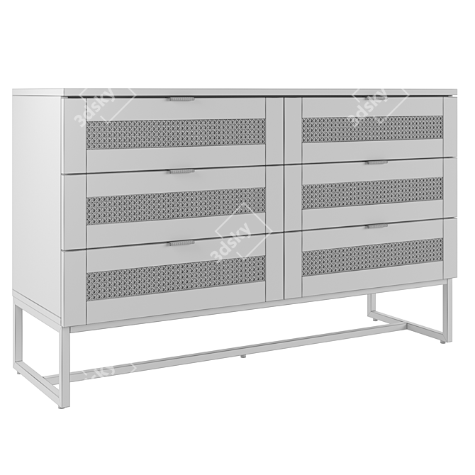 Stylish Scandinavian 6-Drawer Chest 3D model image 3