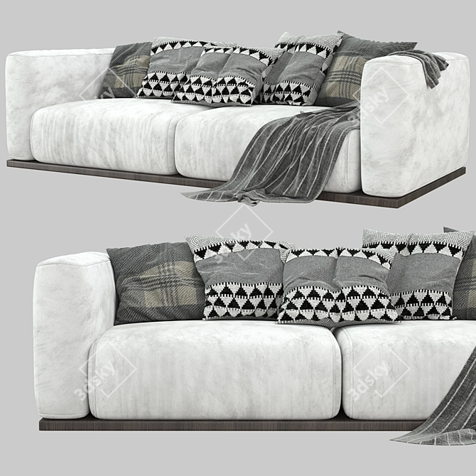 Modern Lario Flexform Double Sofa 3D model image 2